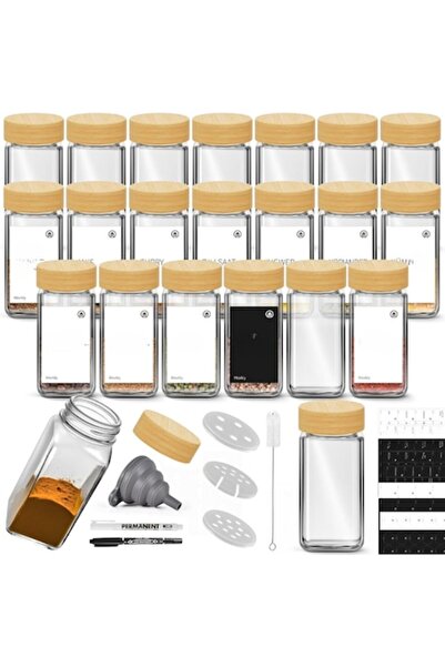 OEM Set of 24 Square Glass for salt peper or any kitchen ingredients Containe...