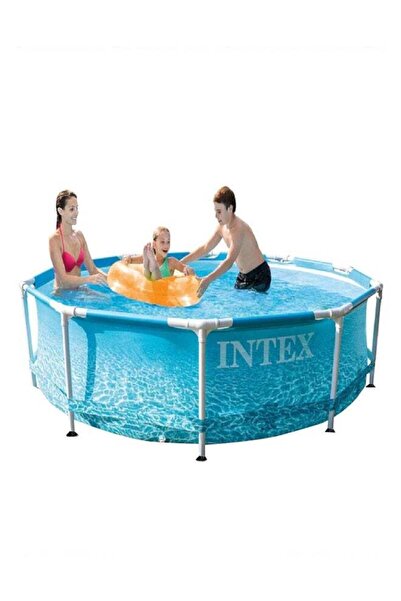 Generic مسبح دائري متين من إنتكس، بإطار معدني مطبوع ، أزرق، 29.21 × 76 × 305 سم