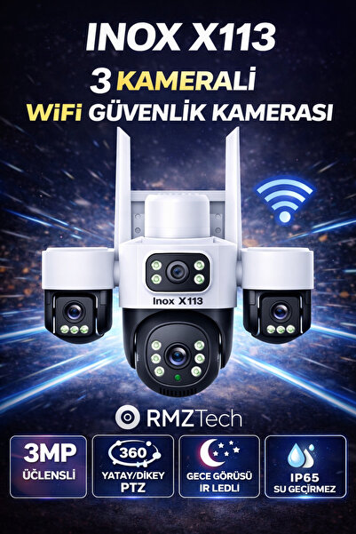 RMZTECH İNOX-X113 3+3+3MP 3 LENSLİ WİFİ PTZ KAMERA