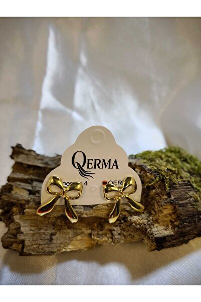 QERMA Gold Steel Earrings Bow Earrings