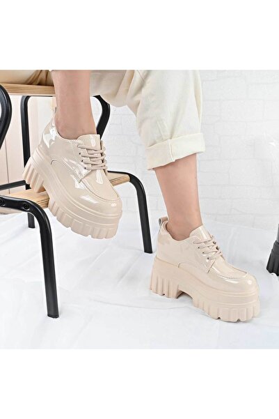 Tmall Women's casual shoes,Platform, -leather, P1301, Beige