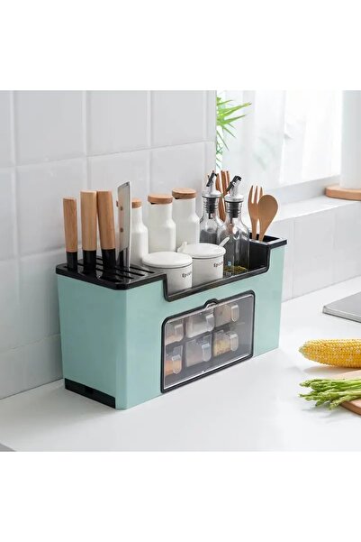 Thirty Three Design Organizator bucătărie, plastic albastru, 6 compartimente,...