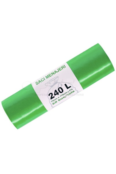 ESENIA Garbage bags, selective collection 240 liters L.D.P.E - green, 10 pcs/...