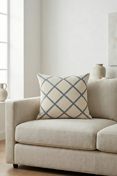 cottoncloth Modern Geometric Punch Embroidered Decorative Throw Pillow Cover ...