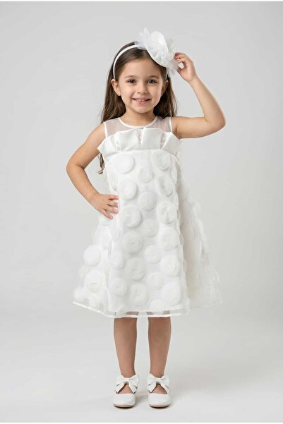 SIRRI Girl's Crowned Laser Cut Evening Dress Set 3-7 Years Old