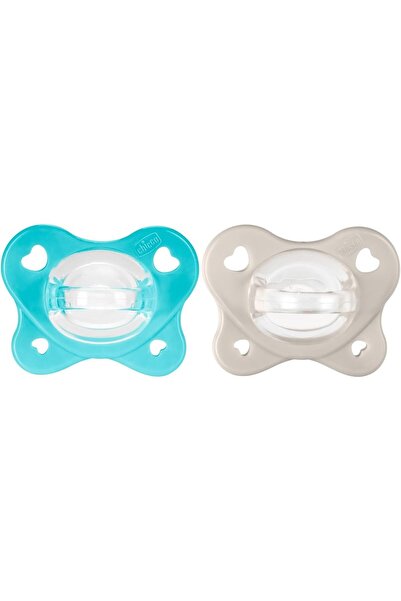 Chicco Dual Soft Silicone Pacifiers 6-16 Months, Two Colours, Set of Two Soft...