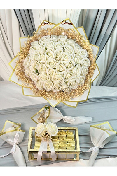 Cyz Home 41 Kadife İsteme Çiçeği Buketi & Kişiye Özel 100 Adet Isimli Söz Niş...