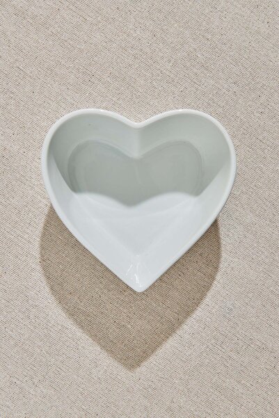 Paşabahçe Kalp Porselen Servis Kasesi Beyaz