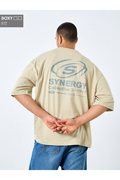 Styli Men Boxy Fit Bold Back Print Heavy Jersey T-Shirt