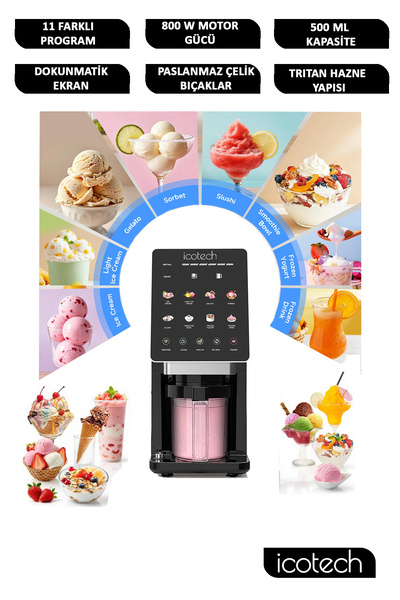 icotech CM90 11 in 1 Led Ekranlı Dondurma Makinesi