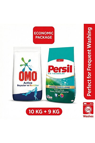 Persil Pachet: Detergent de rufe Color și Alb 9 kg + Omo Active Alb și Color ...