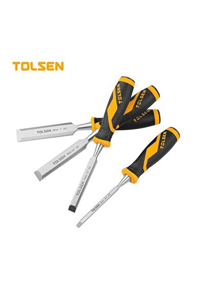 TOLSEN مجموعة إزميل خشب من 4 قطع - فولاذ عالي الكربون، أدوات النجارة