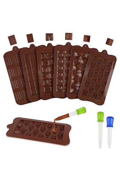 Other Silicone Chocolate Molds - Set of 6 Pieces, 3D Models, Non-Stick, Brown...