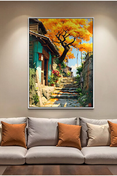 ARTAN GALLERY İtalyan Kadife Sonbahar Sokak Duvar Tablosu | Manzara | Yağlı B...