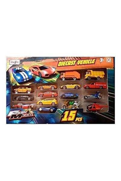 Generic Maisto 15-Piece Fresh Metal Die Cast Car Set in Plastic Blister Bag A...