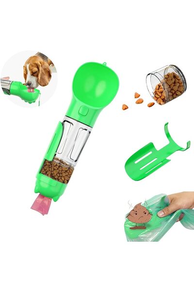 Other Sticlă de Voiaj 4în1 pentru Câini și Pisici - Dozator Apă și Hrană, 300...