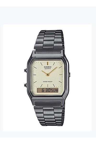 Casio Quartz Watch for Unisex, Analog-Digital Display, Stainless Steel Strap