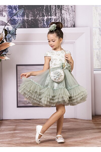 SÜSLÜ PİNK KİDS Girls' Tulle Dress Special Occasion Dress