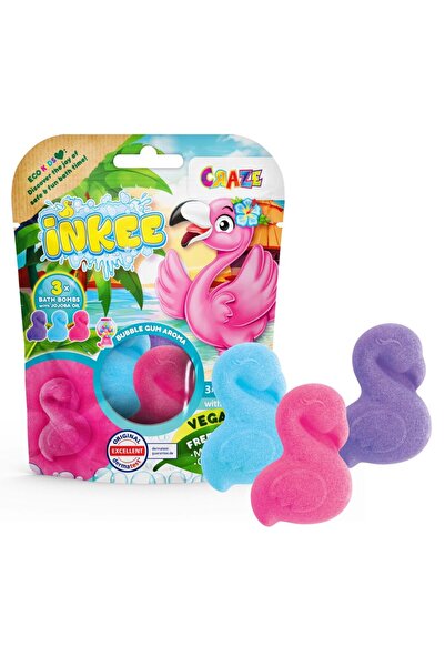 CRAZE Bombe de baie Inkee 3 buc asortate in forma de Flamingo