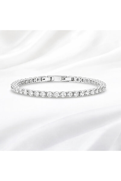 Handmade Luxury Silver Tennis Bracelet