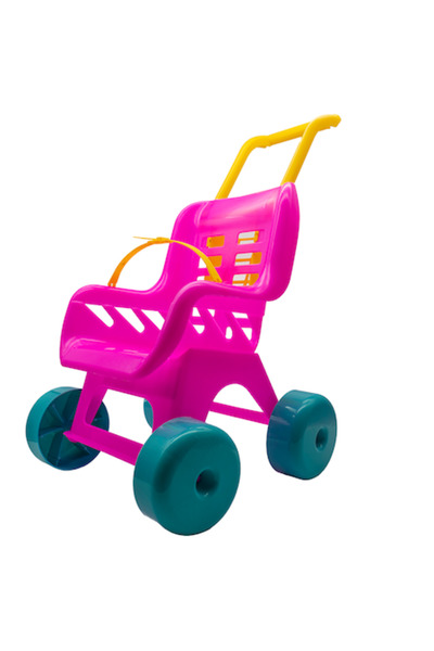 Royal Carucior pentru Papusi cu Roti Rezistente la soc , Roz/Galben/Bleu , In...