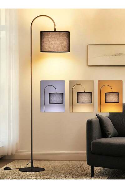 Generic مصباح أرضي LED من نيكومي لغرفة المعيشة، مصباح أرضي بثلاث درجات حرارة ...