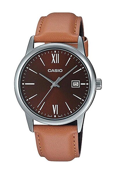 Casio Men's Leather Analog Watch MTP-V002L-5B3UDF