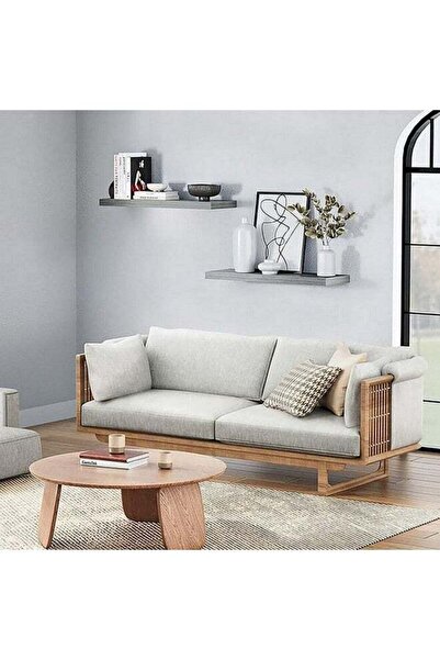 Generic ACE Rectangular Wall Mounted Floating Shelf Oak Grey