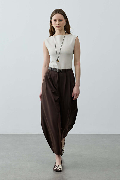 Fahhar Dökümlü Bomb Pantolon Kahverengi