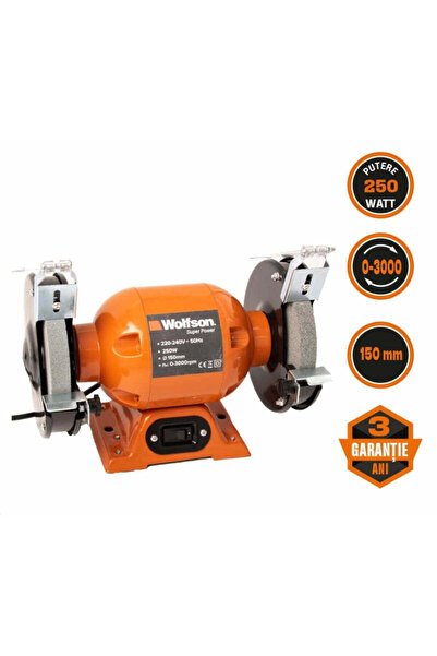 Wolfson Bench grinder - 250W, 155mm, 3000rpm