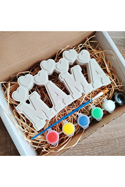 OEM Σετ creativ din ipsos Mama, culori si pensula, 16x9cm