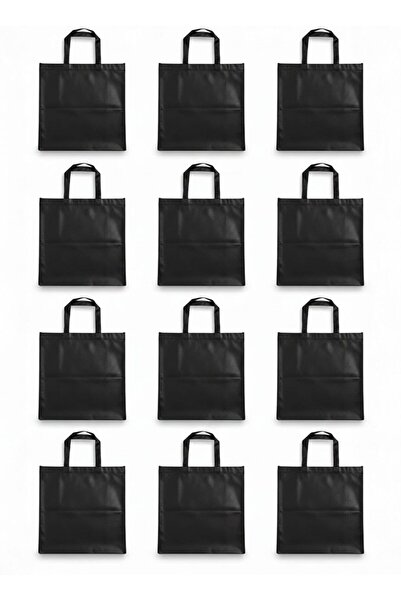 REX مجموعة حقائب تسوق من البوليستر (12 قطعة) - اسود - مقاس 40×43 سم 69136B