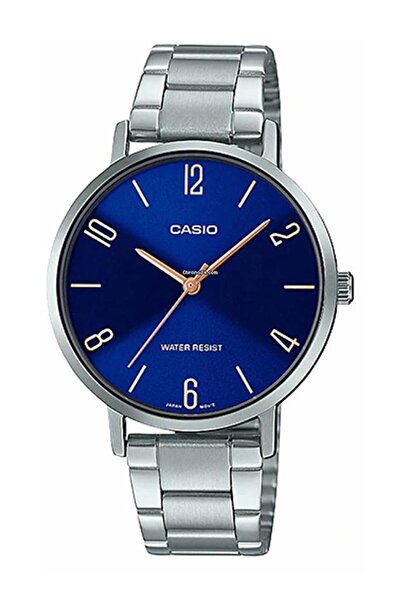 Casio ساعة يد نسائية بسوار من الفولاذ المقاوم للصدأ، موديل LT-01D-2B2UDF، مقا...