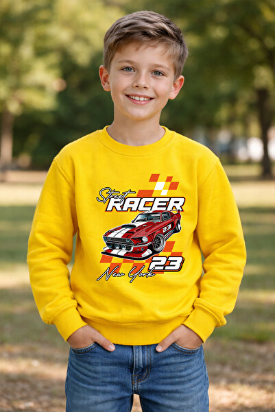 ADABEBEK سويت شيرت أطفال مطبوع عليه ريسر رقم 23 من بريميوم 26121