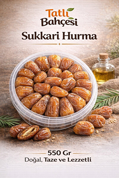 Sukkari Yaş-Taze Hurma Medine Yaş Hurma 500g Sukkeri Doğal Yumuşak Tabak Hurm...
