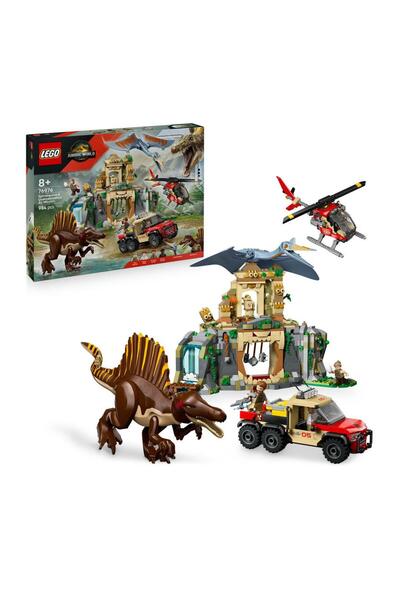 LEGO Jurassic World Spinosaurus & Quetzalcoatlus Air Mission Dinosaur Buildin...