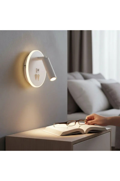 Spin White LED Wall Lamp with Spot 10W, 430LM, 3000K/4000K/6500K, Diameter 140mm