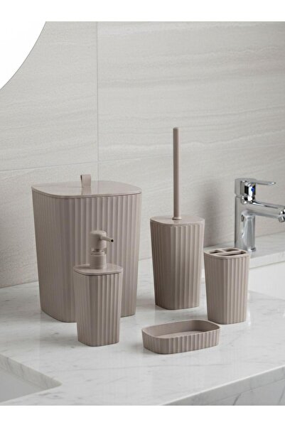 Okyanus Home Adhesive Sapphire Mink 5-Piece Bathroom Set