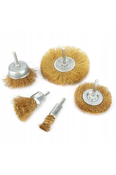 zola Set de 5 perii de sârmă pentru burghiu, tip cupă, oțel, diferite dimensiuni