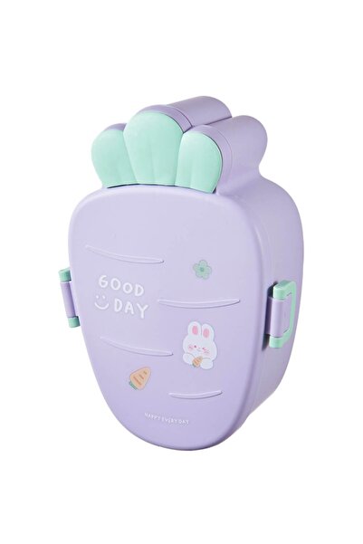 Thirty Three Design Food box, purple plastic, BPA-free, carrot, 3 compartment...