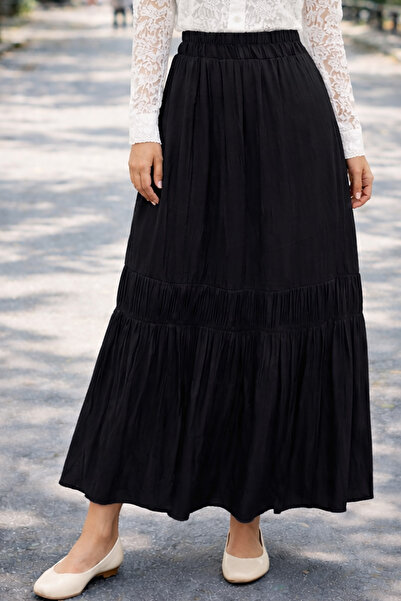 benguen Elastic Waist Skirt A60659 Black