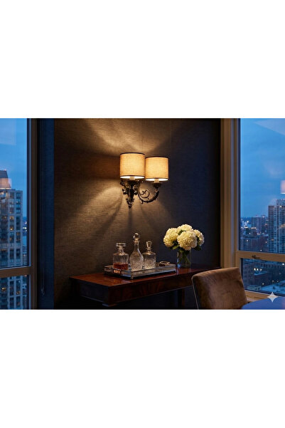 MASSARELLI شمعدان ريفير المزدوج باللونين الأسود والأخضر