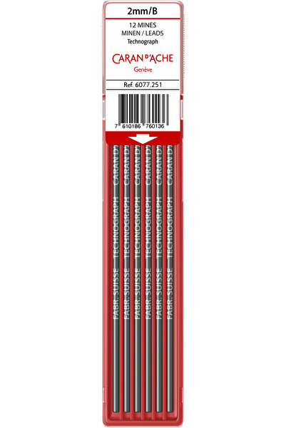 Caran d'Ache Mine de creion 2 mm - B - pachet de 12