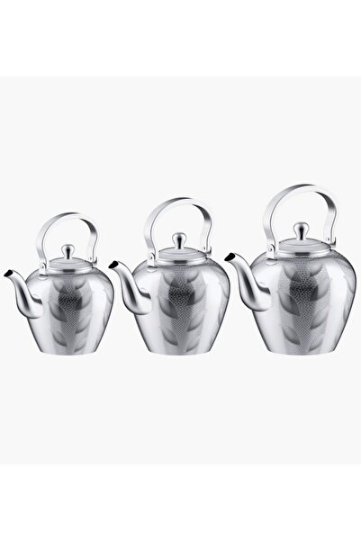 Generic Al Saif Taima 3-Piece Stainless Steel Tea Pot Set