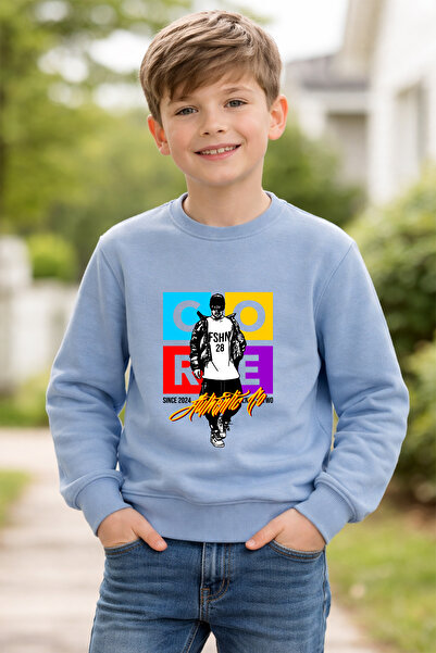 ADABEBEK Hanorac pentru copii cu imprimeu stil denim Premium Core 26012