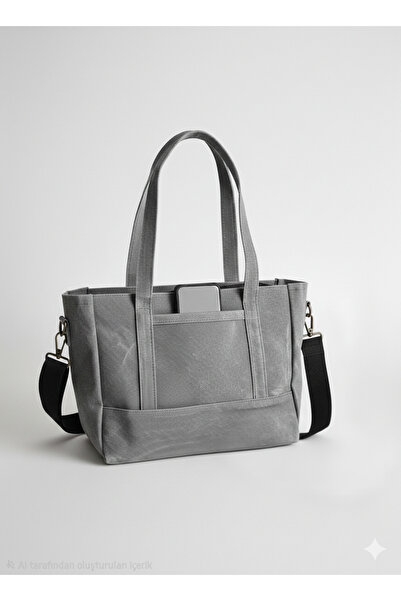 Old Cotton Mumlu Kanvas Tote Omuz Çantası ve El Çantası (ayarlanabilir ek askı)