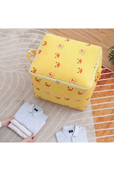Thirty Three Design Clothes and toy storage box, foldable, textile, yellow wi...