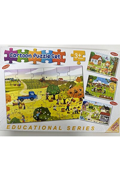 Generic مجموعة ألغاز كرتونية (4 في 1) من السلسلة التعليمية (موضوع المزرعة). ا...