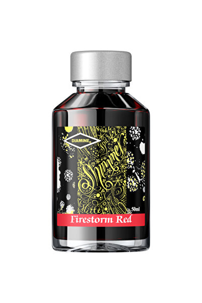 Diamine Shimmering Ink Bottle 50 ml - Firestorm Red