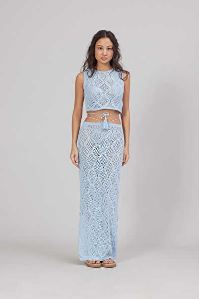 Nisan Tassel Detailed Skirted Knitwear Set